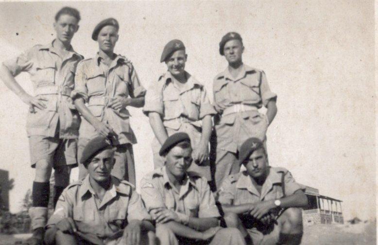 Leslie Jenner (bottom right) with men of 7th Bn in Palestine 