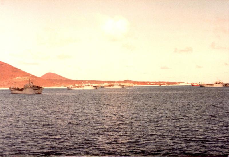 OS Warships harboured at Ascension 1982