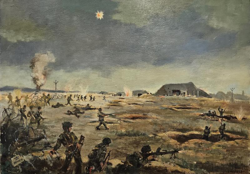 OS G. LaCoste's Merville Battery Raid painting