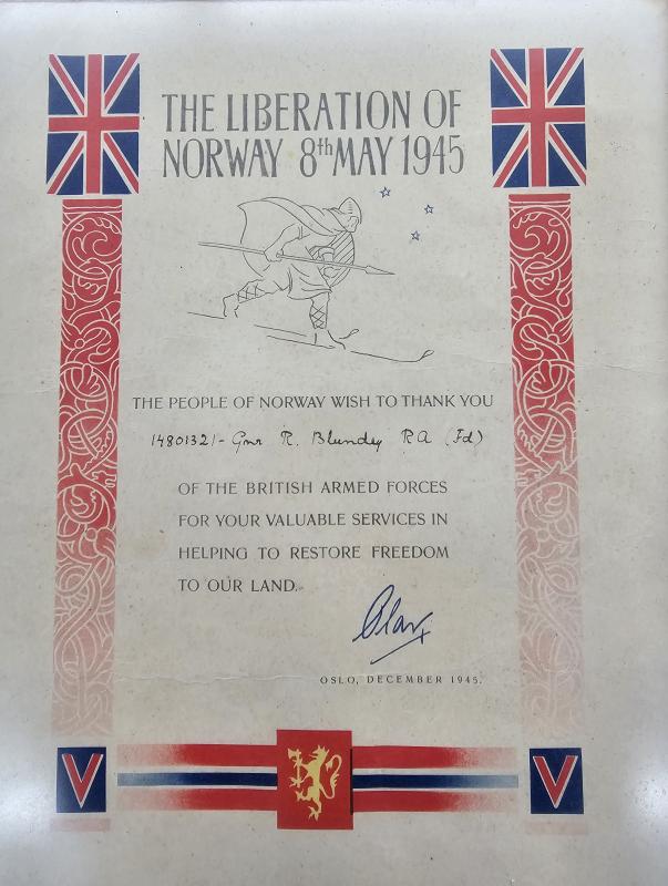 OS Richard Blundy's Norway Certificate
