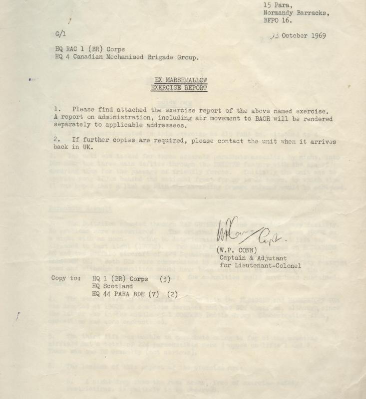 Official report on Exercise Marshmallow, 1969
