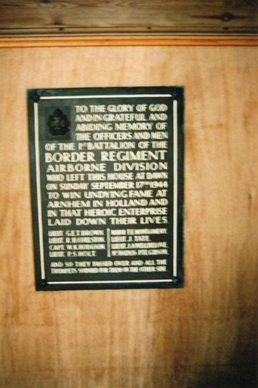 OS Border Regiment memorial plaque at Burford Priory 2003  3
