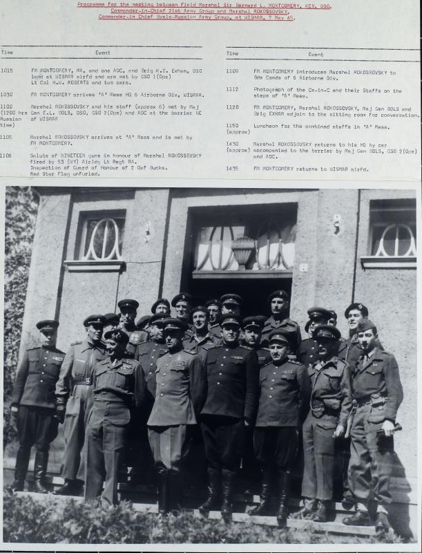 Programme for the meeting of Field Marshall Sir Montgomery and Marshal Rokossovsky
