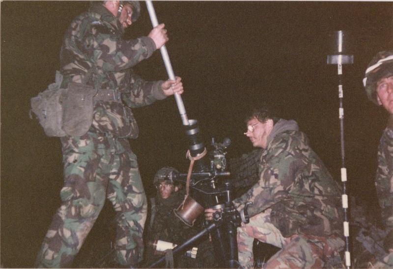 A Coy, 4 PARA Mortars on a night shoot, 1980s