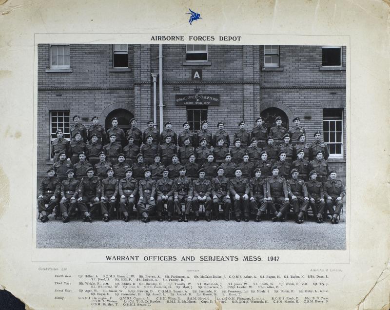 Group Photograph of Airborne Forces Depot, WO's and Sergeant's Mess, 1947