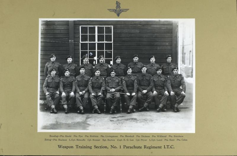 Group Photograph of Weapon Training Section, No.1 Parachute Regiment I.T.C