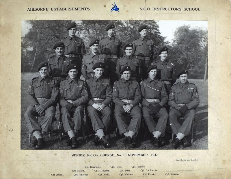 Group Photograph of Airborne Establishments NCO's, Junior NCO's Course No.1, November 1947