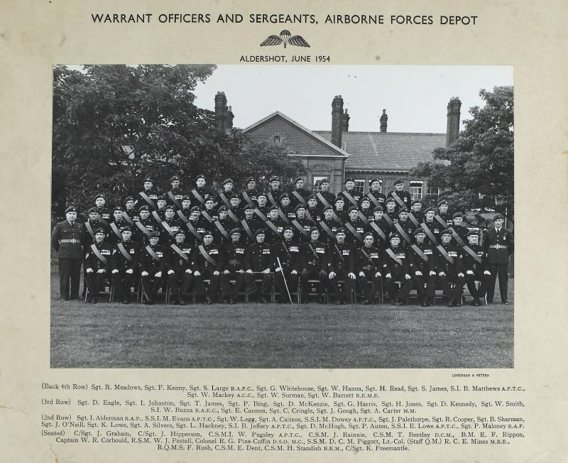Group Photograph of WO's and Sgt's Mess, Airborne Forces Depot, June 1954