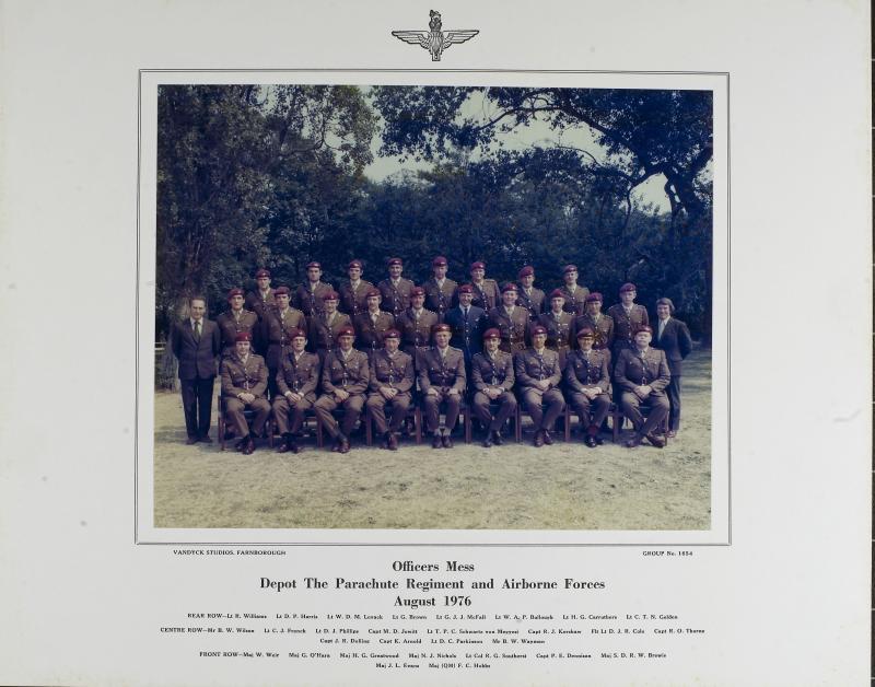 Group Photograph of the Officer's Mess, the Airborne Forces Depot, 1976