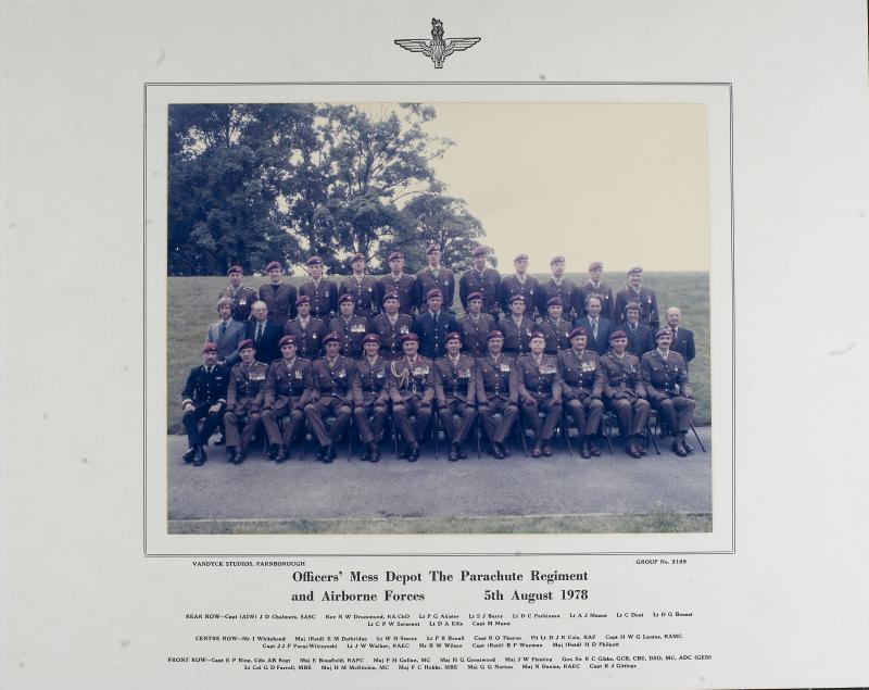Group Photograph of the Officer's Mess, the Airborne Forces Depot, 1978