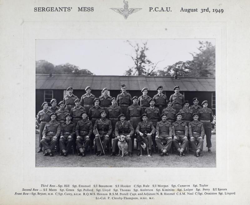 Group Photograph of Sergeant's Mess, Parachute Course Administration Unit, 1949