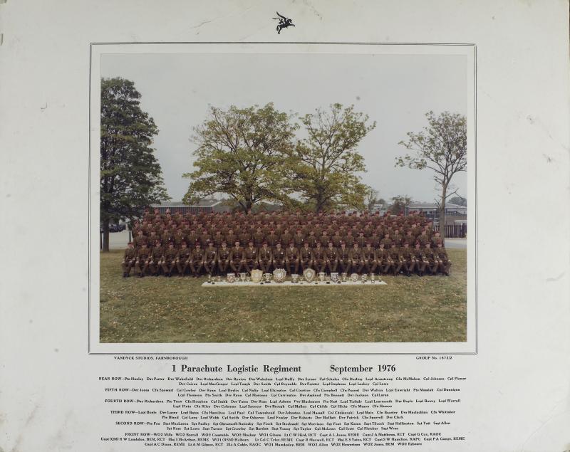 Group Photograph of 1 Parachute Logistic Regiment, September 1976