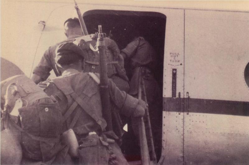 2 PARA advance party emplaning to return home, Nicosia, Jordan, October 1958