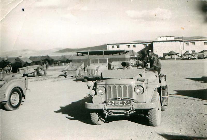 2 PARA Anti-Tank Platoon vehicle with 106mm rifle in towing position, Jordan 1958