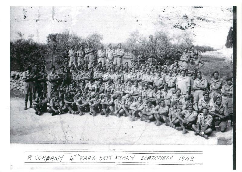B Company 4th Parachute Battalion in a group shot in Italy during Operation Hasty.