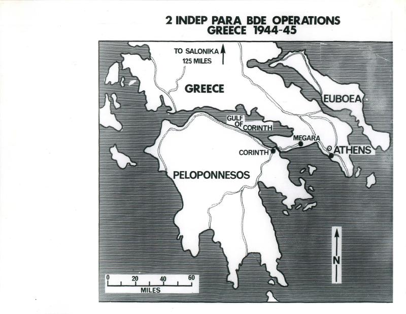 Map showing 2 Independent Brigade's operations in Greece.