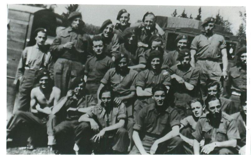 Group photo of Support Troop, 1st Airlanding Light Regiment (?) in Norway, 1945
