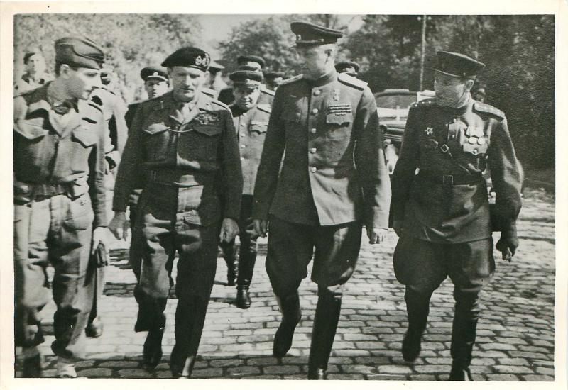 Montgomery and his Russian conterpart Rokossovsky in Wismar, May 1945.