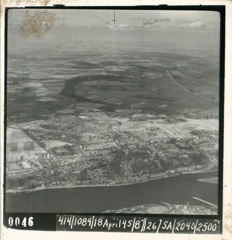 Aerial photo of Rhine battle  area taken on April 18th, 1945.