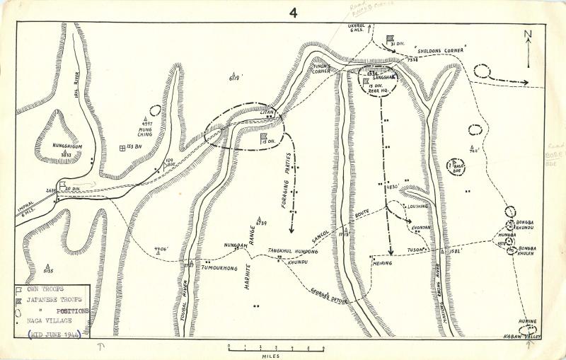 Map showing Sangshak battle area.