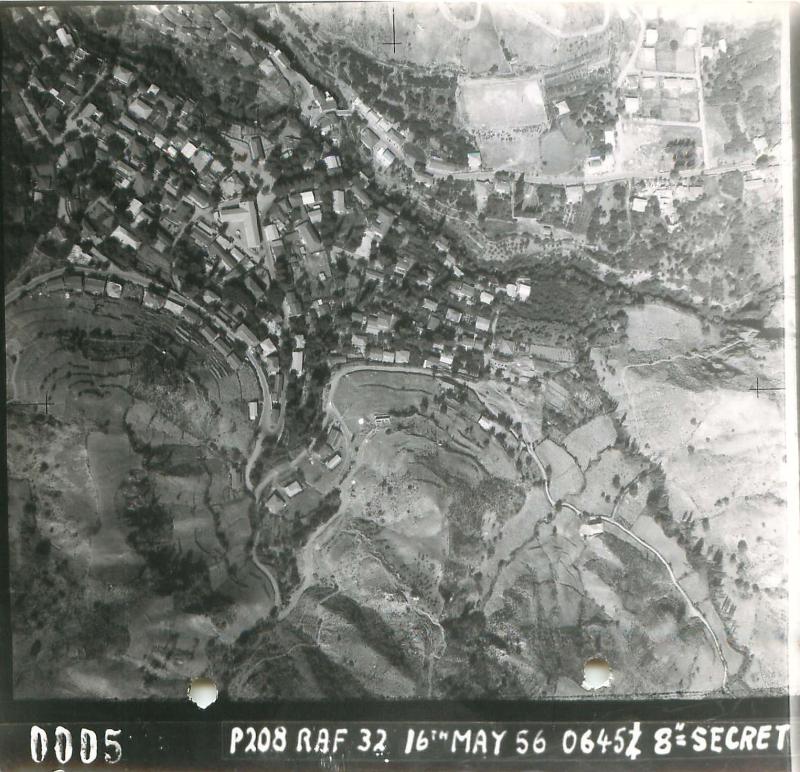 Aerial photo of Kakopetria, Cyprus, May 16th 1956. 