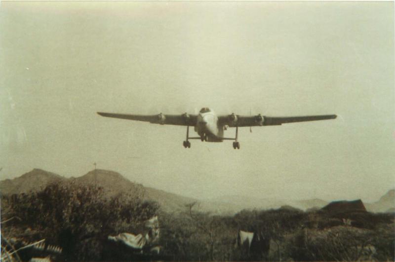 A Blackburn Beverley approaching RAF Khormaksar, Aden, c.1967