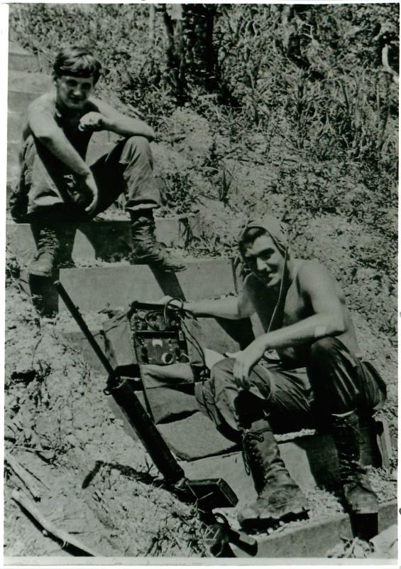 Signals detachment on a pause in operations, Borneo.
