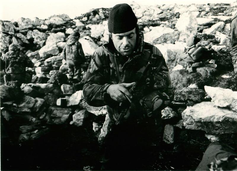 Major JH Crosland during the Falklands campaign.