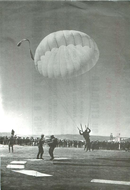 French airborne soldiers demonstrate accurate parachute drops.