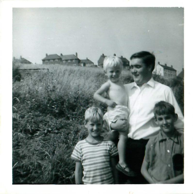 Stephen Prior and his two younger brothers with father Ron.