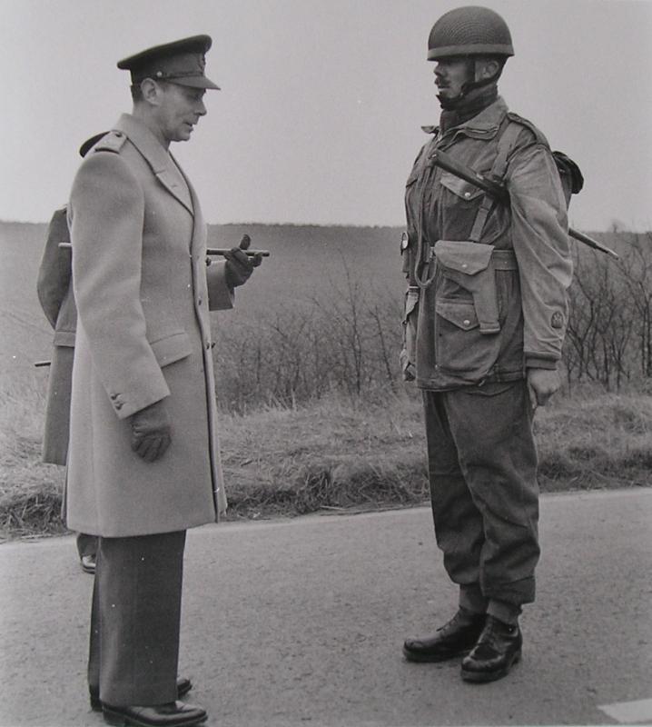 HM The King and RSM JC Lord, 16 March 1944