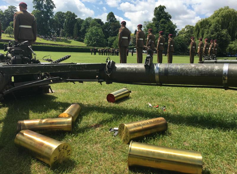 Spent shell cases after the firing of the Royal Salute.