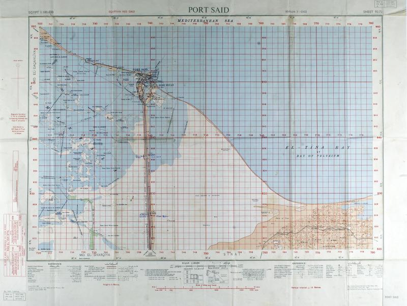 Map of Port Said. Ratio 1: 100, 000