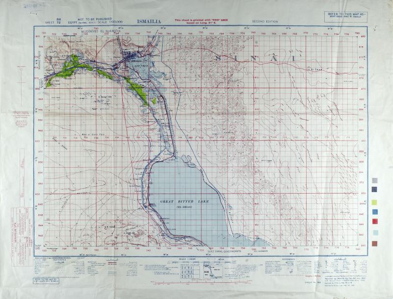 Map of Ismailia (The home of the Suez Canal) Ratio 1: 100,000