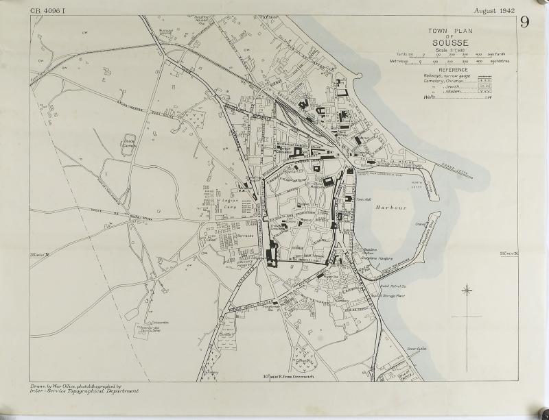 Town Plan of Sousse (Tunisia) 1942