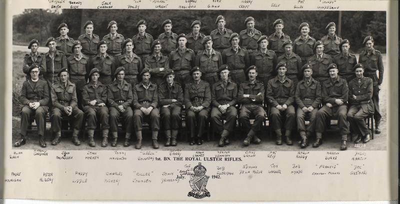 The Officers of 1st Battalion Royal Ulster Rifles, 1942