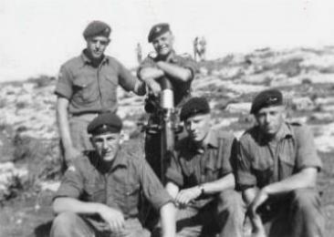 Group photo of members of 1st Bn, 3" Mortar Pln, Cyprus 1956