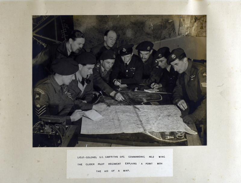 Glider Pilot Regiment Briefing: Lt-Col S.C Griffiths Commanding No.2 Wing explains point with map