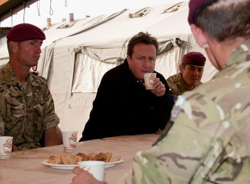 Prime Minister David Cameron visiting 2 PARA, Afghanistan, December 2010