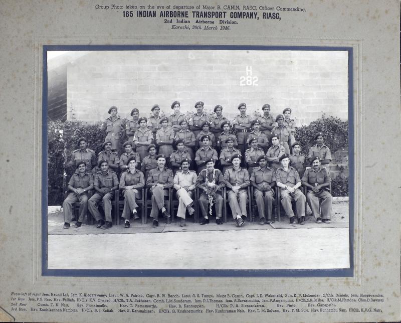 Group Photograph of 165 Indian Airborne Transport Company RIASC