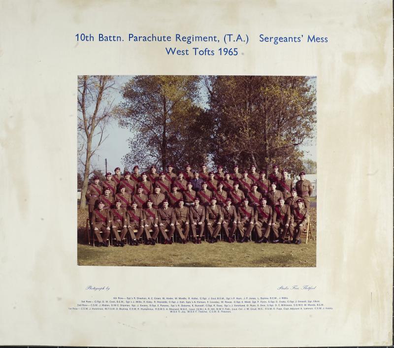 Group Photograph of 10th Parachute Battalion (T.A) Sereant's Mess 1965