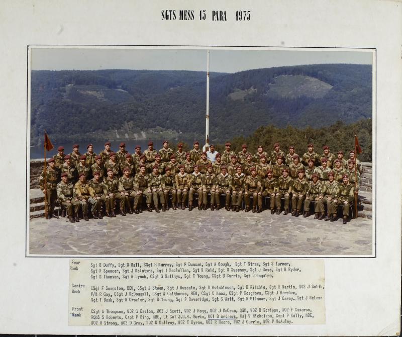 Group Photograph of Sergeant's Mess, 15th Parachute Battalion 1975