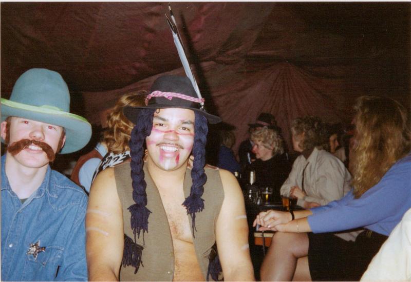 Pte Ritchie Carroll, A Coy, 4 PARA during 'Wild West Night' at Grace Road, Liverpool, 1980s