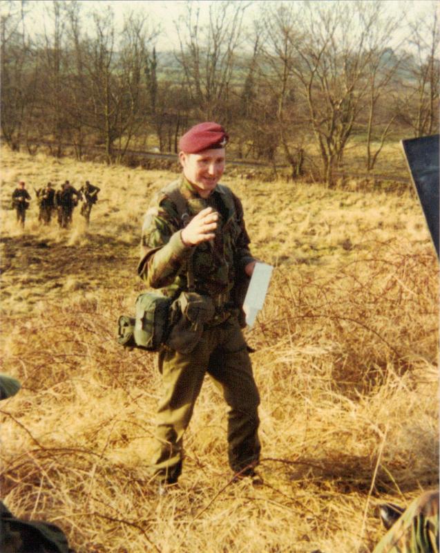 Cpl Johnny Heinz of A Coy, 4 PARA, training recruits at Ripon, 1980s