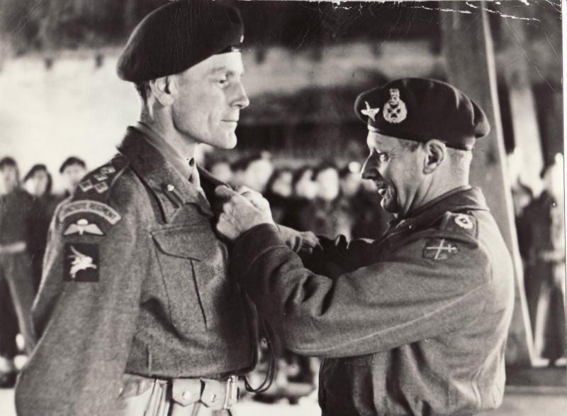 Brigadier Hill receiving award from Field Marshall Montgomery Source: ABF Museum