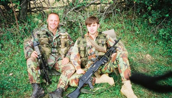 Tom Blakey and Bryan Budd shortly after insertion into Kosovo