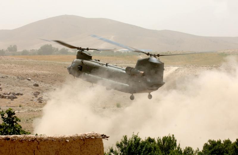 Chinook landing in Zabul Province, June 2008