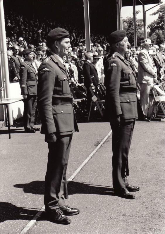 Col Gardener and Gen Howlett, Airborne Forces Day,1988