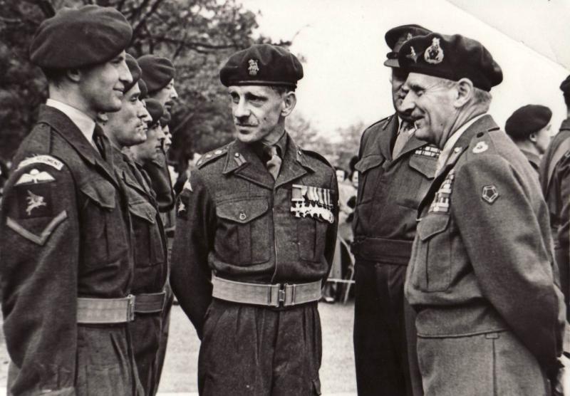Colonel Darling with  Field Marshall Montgomery during a visit to the Airborne Forces Depot, 1949
