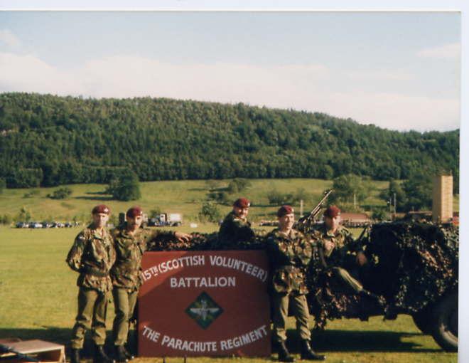 Men of 15 PARA at Culttybraggen Camp, 1989